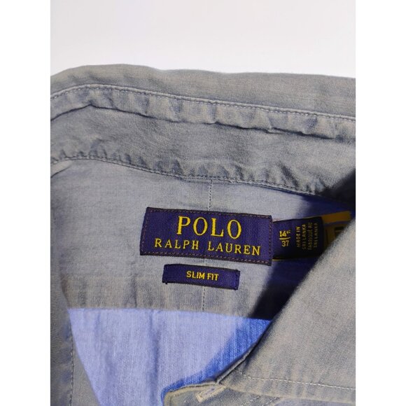 Polo Ralph Lauren Shirt DS Carryover Size 141/2  Mens Button down cotton blue - Picture 10 of 12